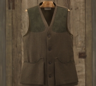 Mens Tweed Shooting Vest With Alcantara Patches